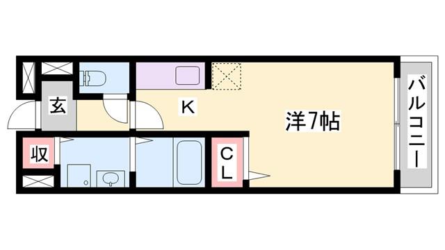 タウニー北条I(ワンルーム/2階)の間取り写真