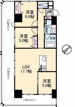 シャーメゾンステージ呉中央(3LDK/7階)の間取り写真