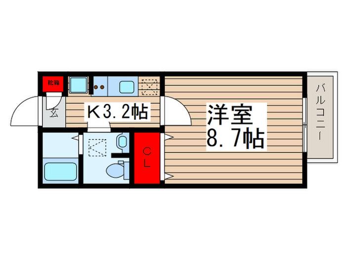 クレストウッド(1K/1階)の間取り写真