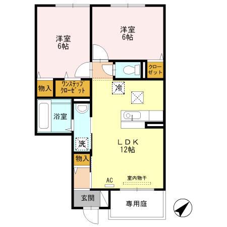 アリウムガーデン(2LDK/1階)の間取り写真