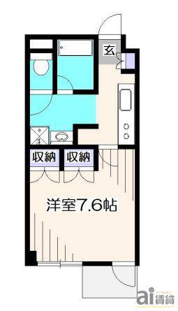 AIFORT.ひばりが丘I(1K/2階)の間取り写真