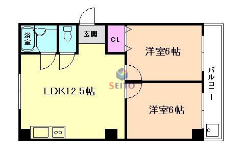 シティコート福島(2LDK/4階)の間取り写真