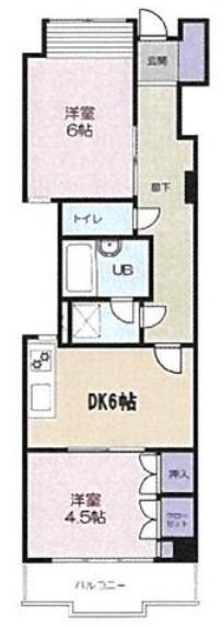 ラファイナマンション(2DK/3階)の間取り写真