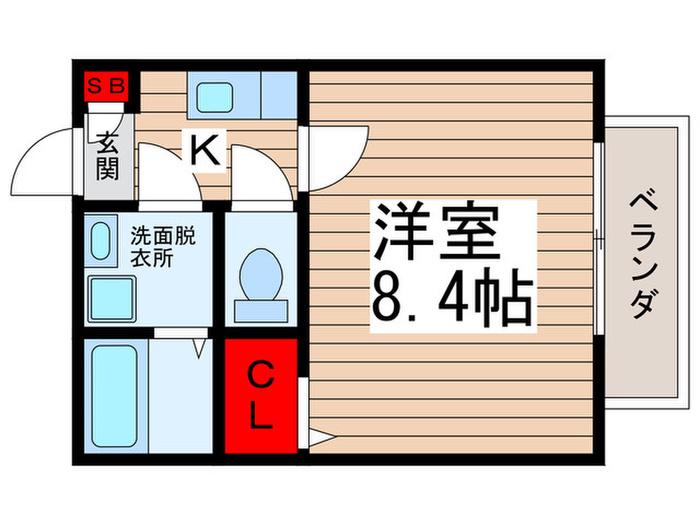 クレフラスト北小金A棟(1K/1階)の間取り写真