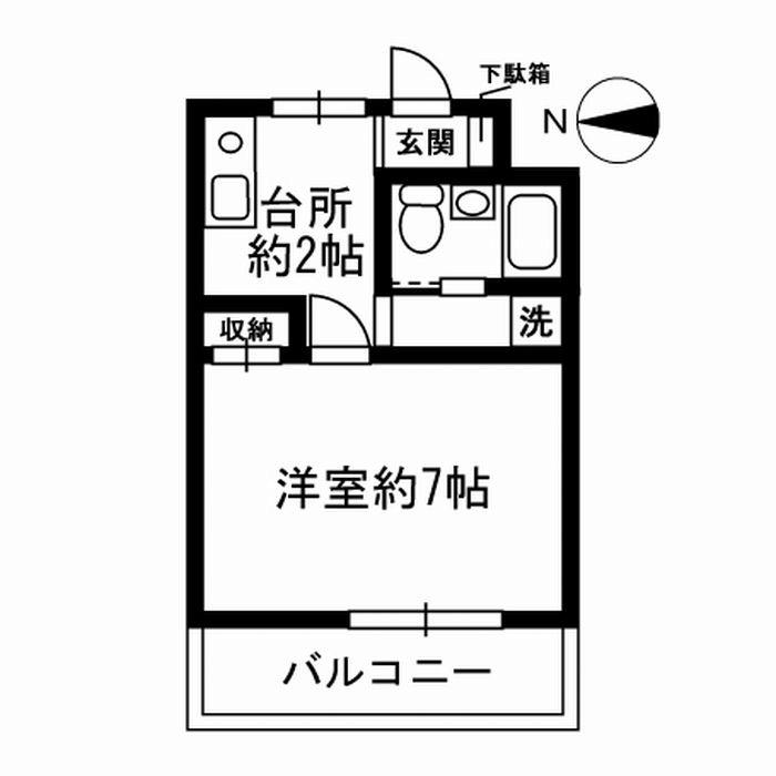 アネックス調布II(1K/3階)の間取り写真