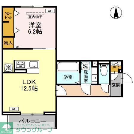 LITHOS GARDEN(1LDK/2階)の間取り写真