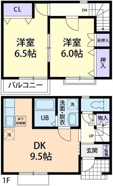 ＪＲ両毛線 あしかがフラワーパーク駅 徒歩38分 2階建 築15年(2DK/1階)の間取り写真