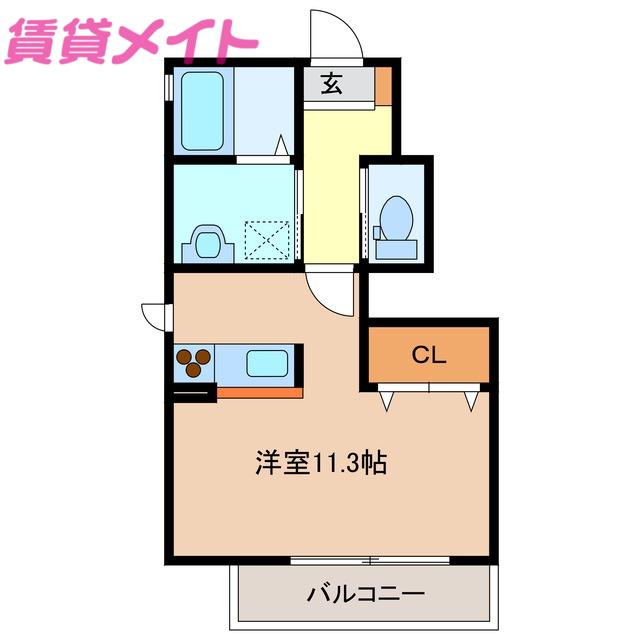 カーサ生桑(ワンルーム/1階)の間取り写真