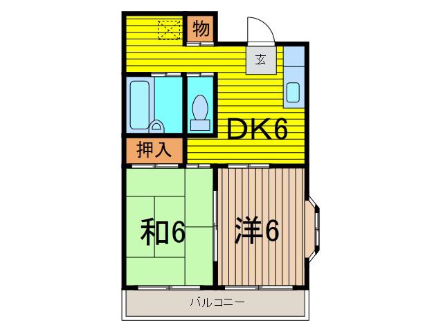 杉田第3ビル(2DK/4階)の間取り写真