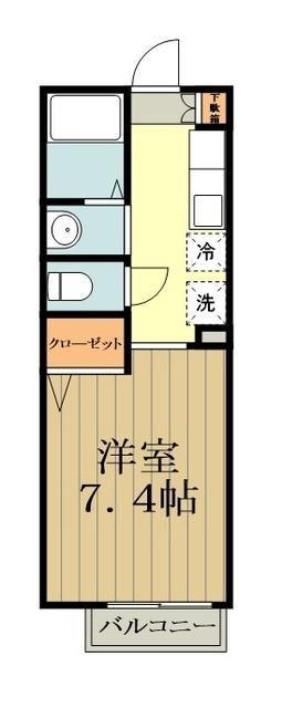 シャトレ北町(1K/2階)の間取り写真