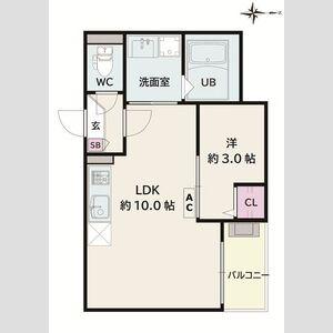 JACK KAWAMAI(1LDK/3階)の間取り写真