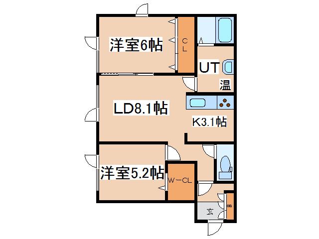 イコル暁(2LDK/1階)の間取り写真