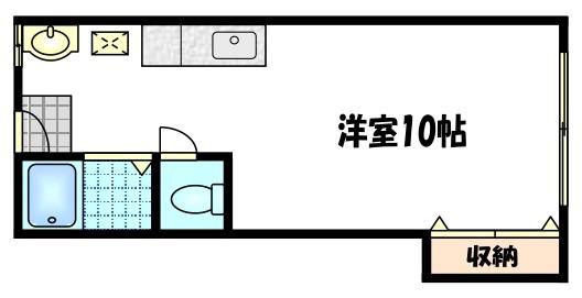 紫野ハイツ(ワンルーム/2階)の間取り写真