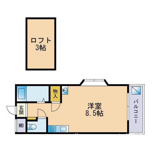 フォルム室見(ワンルーム/1階)の間取り写真