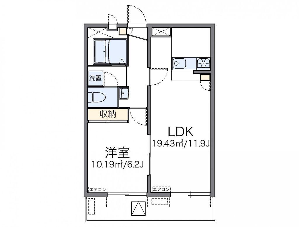 レオパレス翔(1LDK/3階)の間取り写真