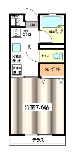 ハウスさつき(1K/1階)の間取り写真