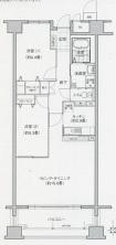 ソーラスフロント富船北棟(2LDK/3階)の間取り写真