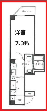 ロッツォ京成立石(1K/4階)の間取り写真