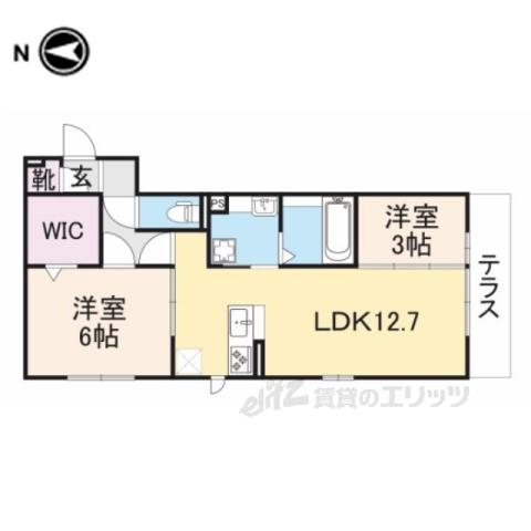 イーストラインⅡ(2LDK/1階)の間取り写真