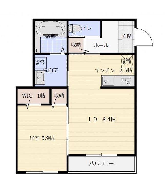 葉山ハイツ(1LDK/2階)の間取り写真