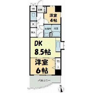 グリーンハイツ新道(2DK/8階)の間取り写真