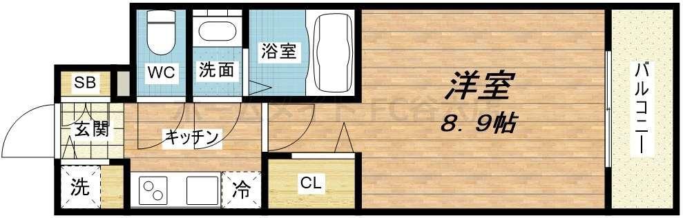 プライムアーバン御堂筋本町(1K/3階)の間取り写真