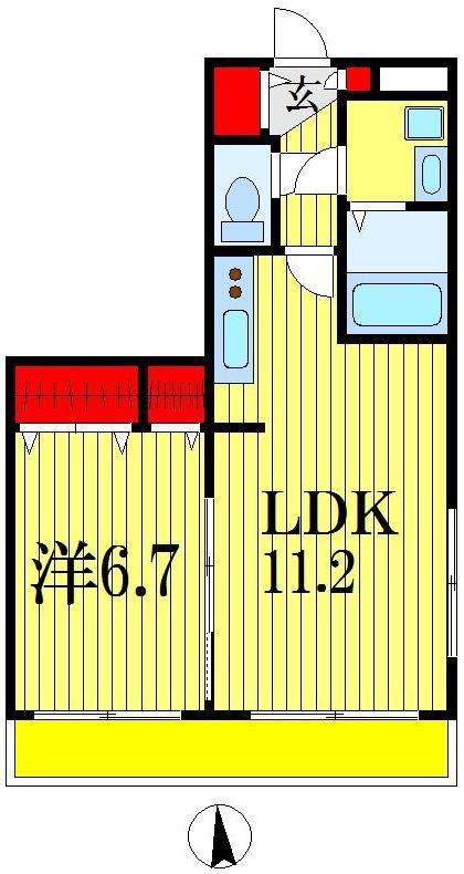 オリエンタルコート千葉中央II(1LDK/4階)の間取り写真