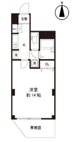 ワコー第2マンション(1K/1階)の間取り写真