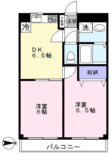 ラフィーヌアンジュ(2DK/3階)の間取り写真