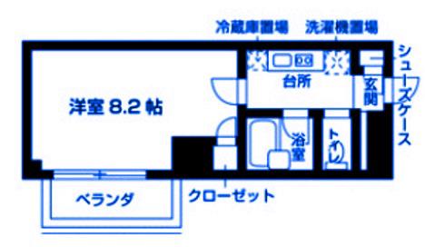 カメリアスチューデントコート(1K/2階)の間取り写真