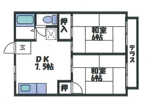 サンプレジール(2DK/2階)の間取り写真