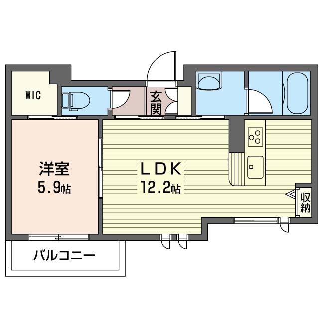 コレンス仙台坂(1LDK/2階)の間取り写真