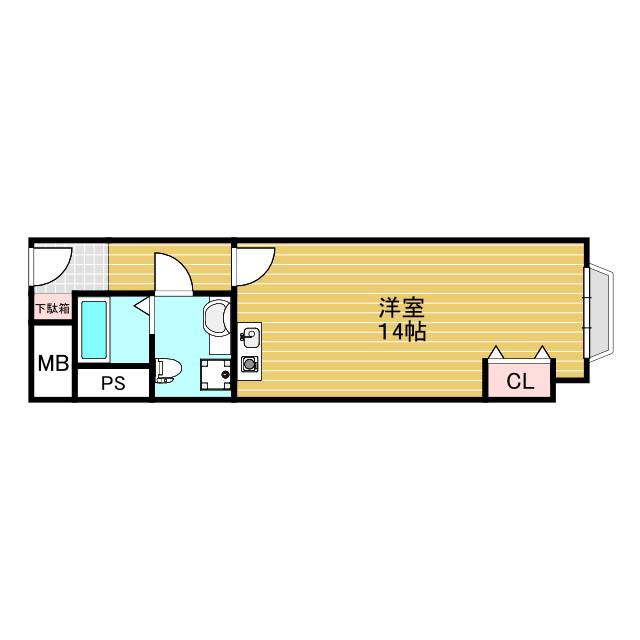 チサンマンション第8新大阪(ワンルーム/10階)の間取り写真