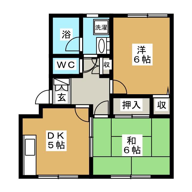 ガーデンハウス元町(2K/1階)の間取り写真