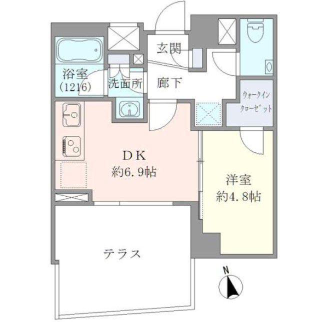 EVERTOW CHOJAMARU(1DK/1階)の間取り写真