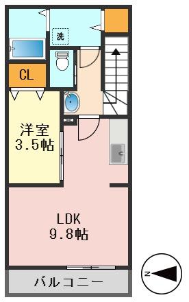 エスパーダ亀有(1LDK/3階)の間取り写真
