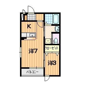 LEAF(1LDK/1階)の間取り写真