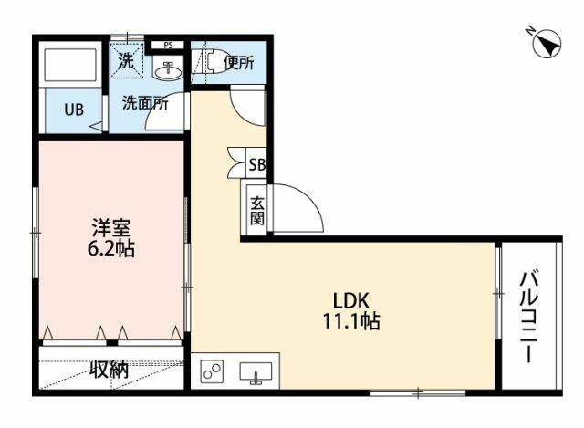 スカイツリープレイス(1LDK/2階)の間取り写真