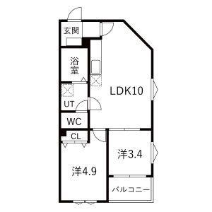 DEVELD中郷II(2LDK/1階)の間取り写真