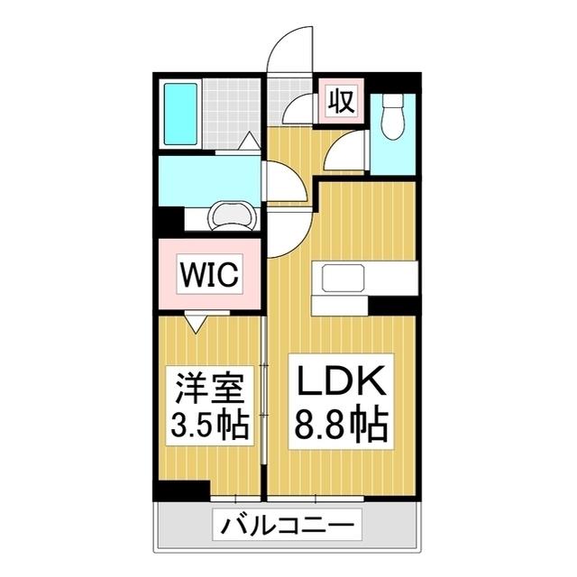 DーROOM笹賀(1LDK/2階)の間取り写真