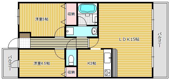 ラッフィナート(2LDK/5階)の間取り写真