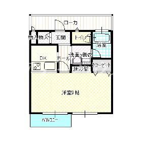 フェリーチェ検見川(1K/1階)の間取り写真