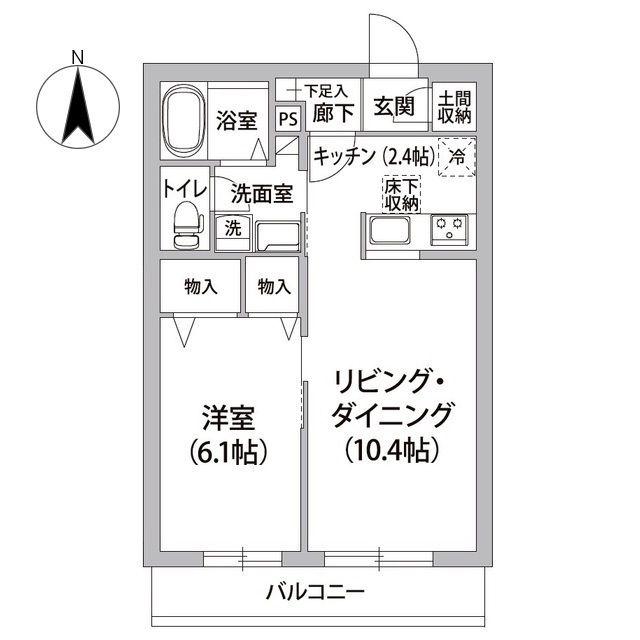 ルヴェデュソレイユ(1LDK/2階)の間取り写真