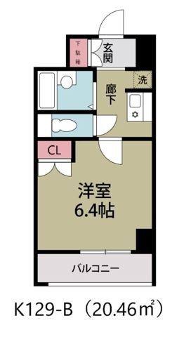 フォーラムビル(1K/8階)の間取り写真