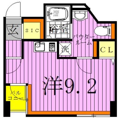 アイフォート千住曙町(ワンルーム/9階)の間取り写真