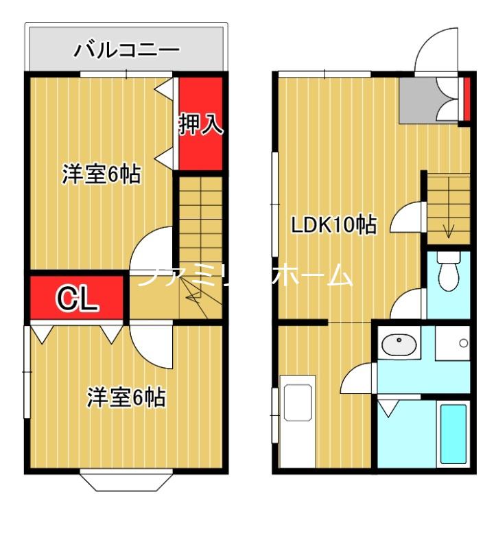 コーポビューラー(2LDK/1階)の間取り写真