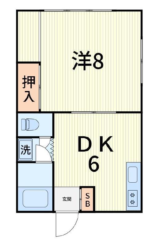 コーポ田中(1DK/1階)の間取り写真