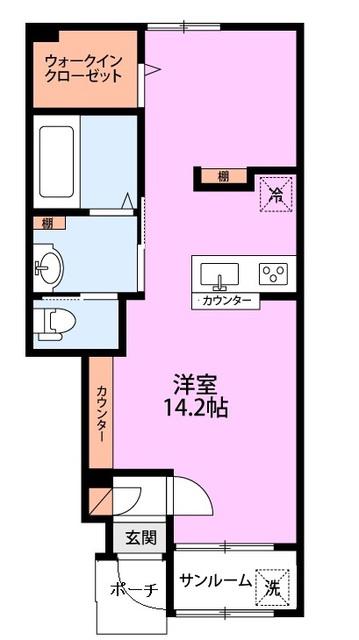 シャンス燕本町(ワンルーム/1階)の間取り写真