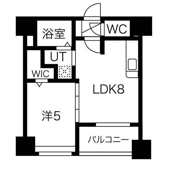 クラッセ琴似ステーション(1LDK/5階)の間取り写真