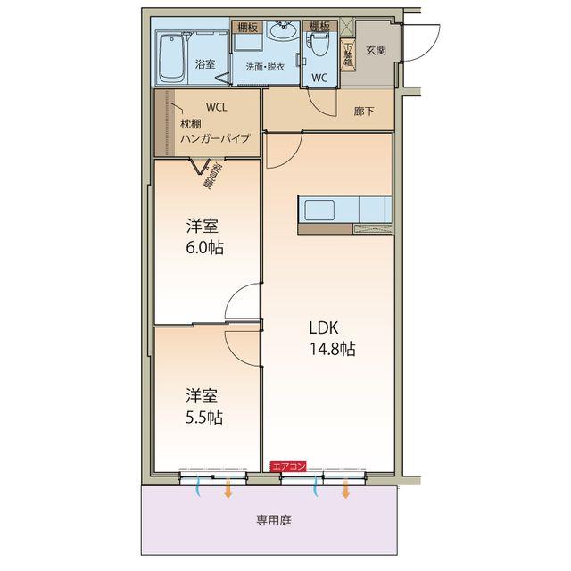 NEOSTAGEII(2LDK/2階)の間取り写真